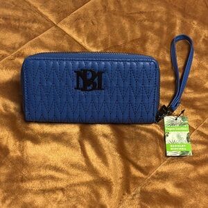Badgley Mischka Royal Blue Quilted Wristlet